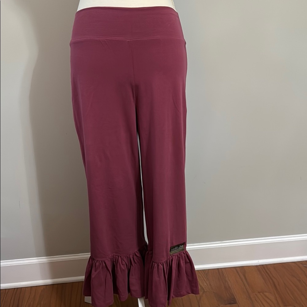 Matilda Jane Ruffled Hem Burgundy Pants